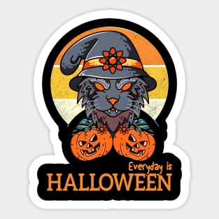 everyday is halloween scary cat Sticker